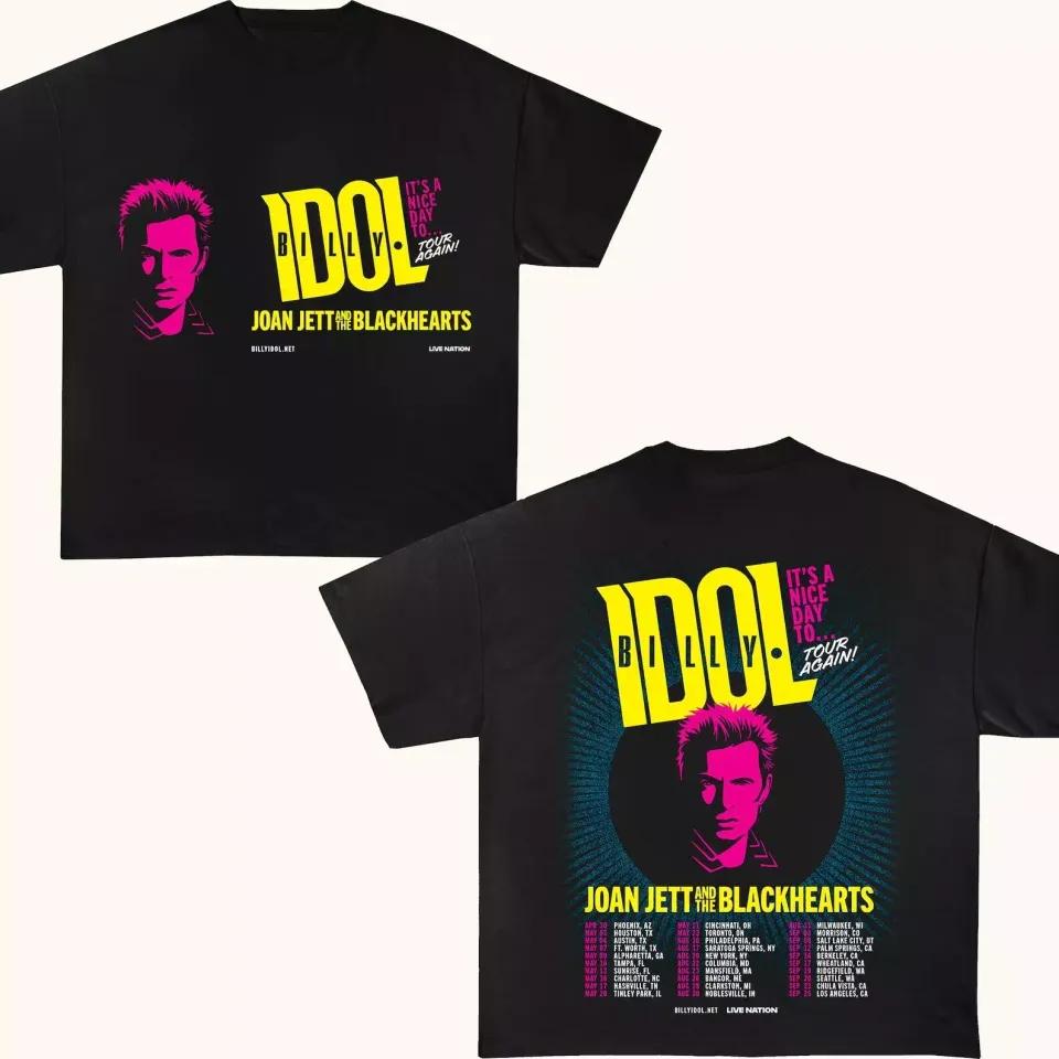 Billy Idol Tour 2025 Joan Jett And The Blackhearts 2-sided T-Shirt