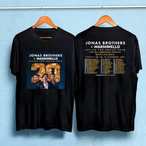 Jonas 20 Jonas Brothers X Marshmello Living The Dream Tour 2025 Two Sides T-Shirt