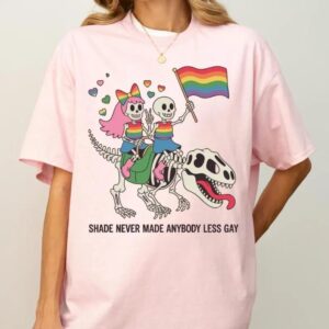 LGBTQ skeleton couple shirt