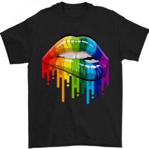 Lgbt Bitten Rainbow Lip Gay Pride Day Mens T-shirt