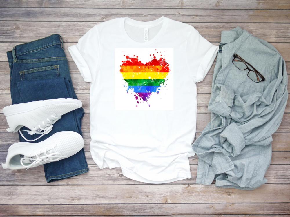 Lgbt Pride Rainbow Heart Lesbians Gays T-Shirts
