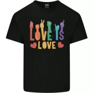 Lgbt Segno Language Love È Gay Pride Giorno Uomo Cotone T-shirt