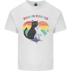 Lgbt Stolz Paar Lustig Schwul Katzen Herren Baumwolle Maglietta T-shirt