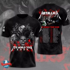 M72 World Tour Date 2025 Metallica 3D Shirt