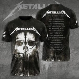 Metallica Band 2025 Tour Dates 3D All Over Printed T-Shirt