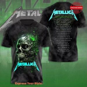 Metallica Band World Tour 2025 3D Shirt