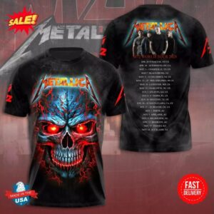 Metallica M 72 World Tour 2025 Band Concert Tour Music 3D Shirt
