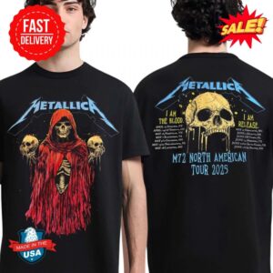 Metallica M72 North American Tour 2025 Tour Dates Skeleton Witch T-Shirt
