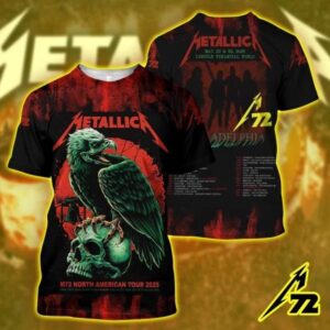 Metallica M72 Tour 2025 3D All Over Print Shirt at Lincoln Financial Field Phila 3D Shirt