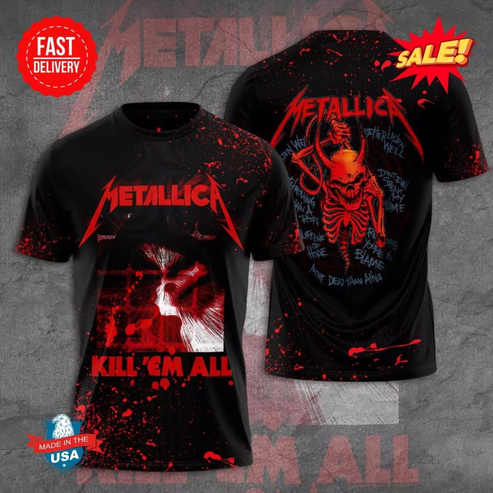 Metallica M72 Tour 2025 Kill'em All 3D T-Shirt