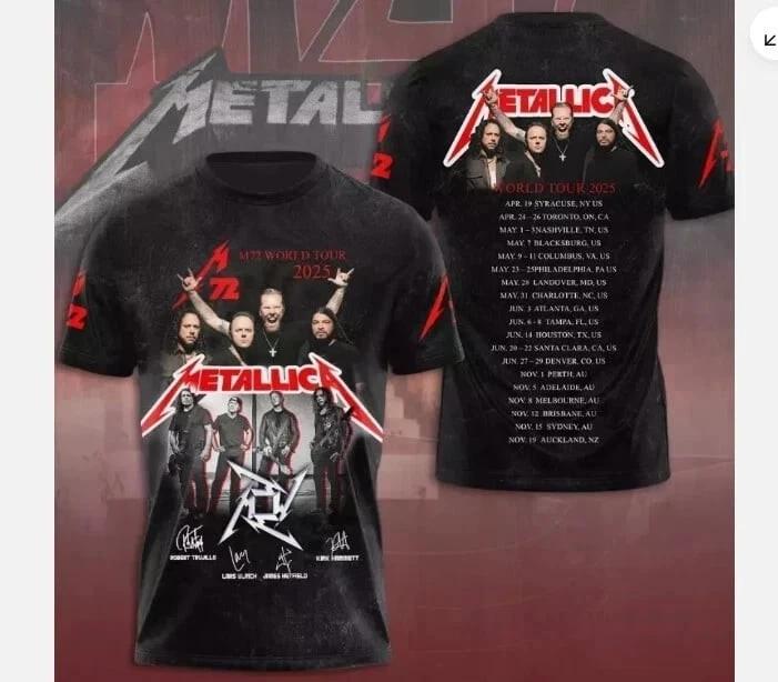 Metallica M72 World Tour 2025 Band 3D hot shirt