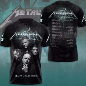 Metallica M72 World Tour 2025 band portrait 3D T-shirt