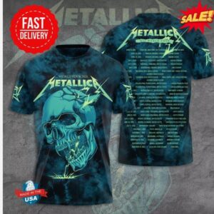 Metallica M72 World Tour 2025 skull 3d shirt