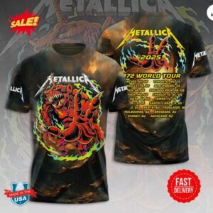 Metallica M72 World Tour Date 2025 3D Shirt