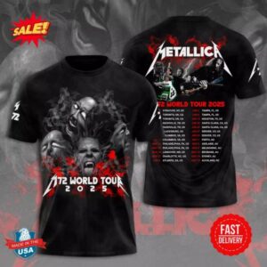 Metallica M72 World Tour Date 2025 3D Shirts