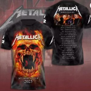 Metallica M72 World Tour Date 2025 3D T-Shirt