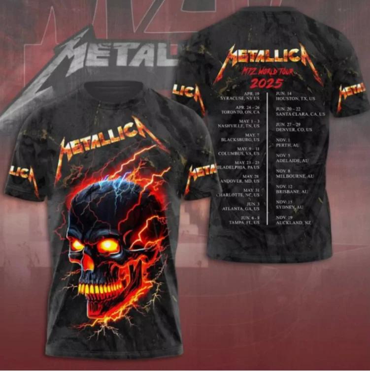 Metallica M72 World Tour Date 2025 Shirt 3D