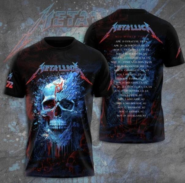 Metallica M72 World Tour Date 2025 T-Shirt 3D