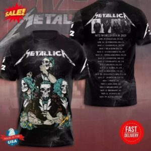 Metallica M72 World Tour Date 2025 TShirt 3D
