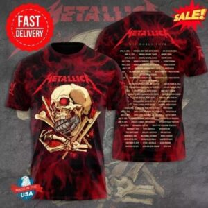 Metallica M72 flaming skull 3d t-shirt