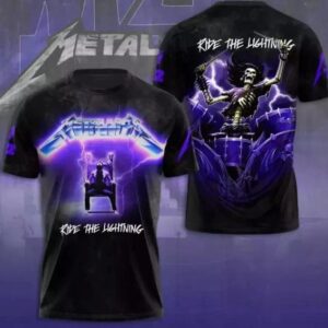 Metallica Ride the Lightning Purple 3D Shirt