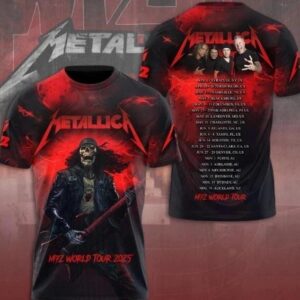 Metallica world tour 2025 shirt 3d