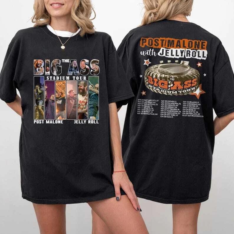 Post Malone Jelly Roll 2025 Tour Shirts