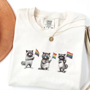 Raccoon Gay Pride Retro Shirt