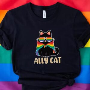 Rainbow Pride Ally Cat T-Shirt