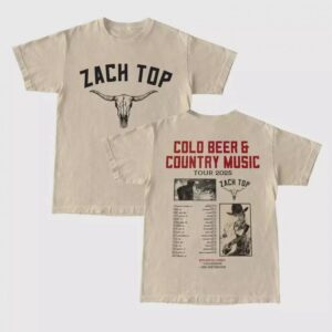 Zack Top Cold Beer Country Music Tour 2025 Two Sides T-Shirt