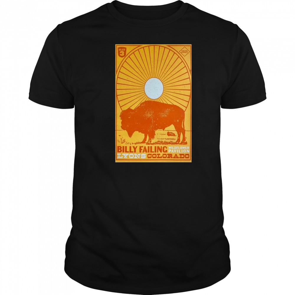 Billy Failing Wildflower Pavilion Lyons CO May 3 2025 Concert t-shirt
