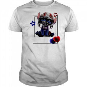 Blue Alien Disney Stitch Football Polaroid shirt