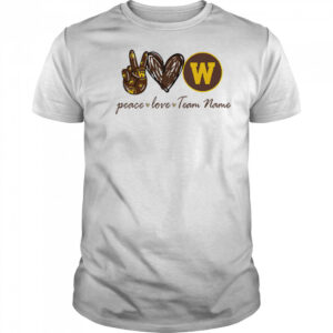 Customized western Michigan broncos peace love shirt