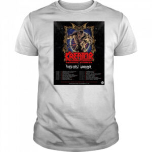 Kreator Demonic Summer June – September 2025 With Rotting Christ and Warbringer Deep Cuts Setlist Poster t-shirt