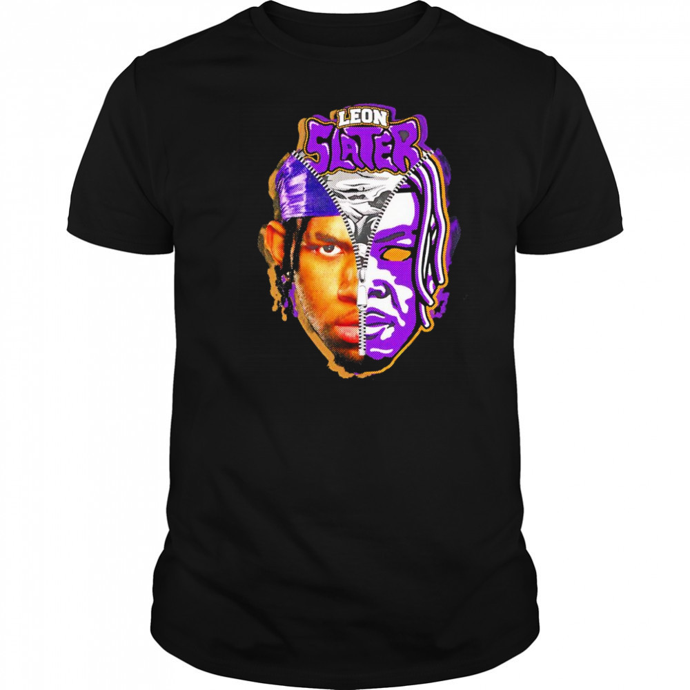 Leon Slater zip up skull shirt