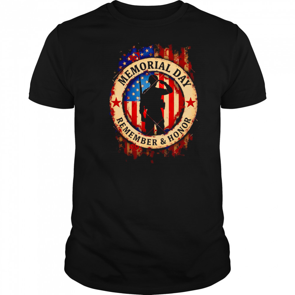 Memorial Day Remember Honor Partiotic Veterans American Flag 2025 shirt