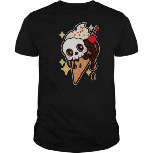 Spooky Summer Treat Ice Cream Skull T-Shirt