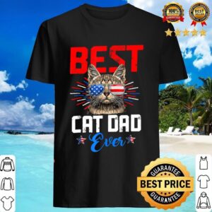 4th Of July Best Cat Dad Ever Fur Father American Cats Lover Essential Shirt