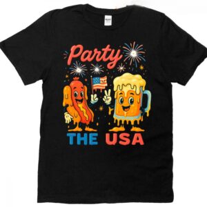 4th Of July Hotdog Party Usa Funny American Dad Men Women T-shirt
