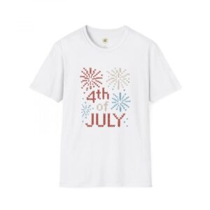 4th of July Fireworks hand-knitted look T-Shirt