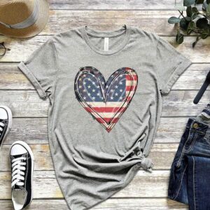 American Flag Heart Shirt