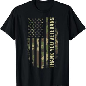 Camo American flag veteran shirt