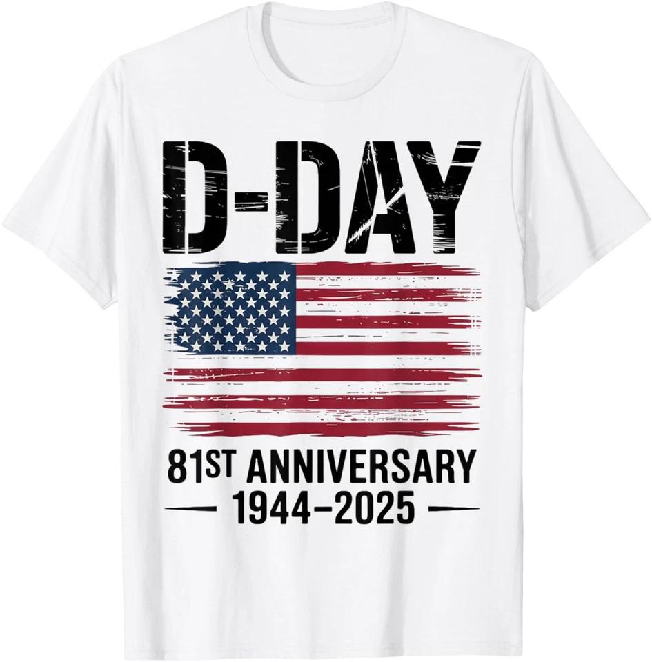 D-Day 81st Anniversary Remembrance 1944-2025 American Flag T-Shirt