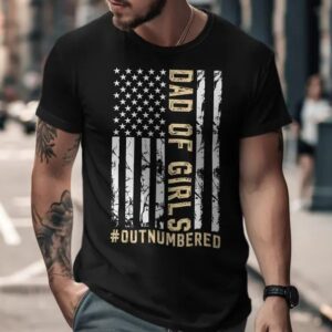 Dad of Girls Outnumbered T-Shirt