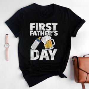 First Father’s Day Gifts Beer Baby Bottle T-Shirt