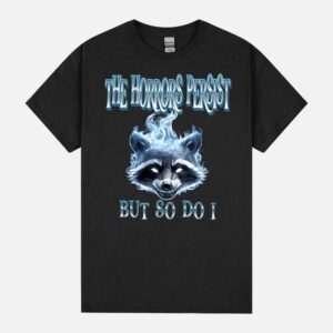 Funny Bootleg Retro Flaming Raccoon Horrors Persist Unisex T-Shirt