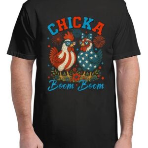 Funny Patriotic Chicken 4th of July USA Men T-Shirt