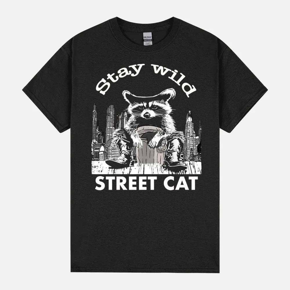 Funny Raccoon Stay Wild Street Cats Unisex T-Shirt