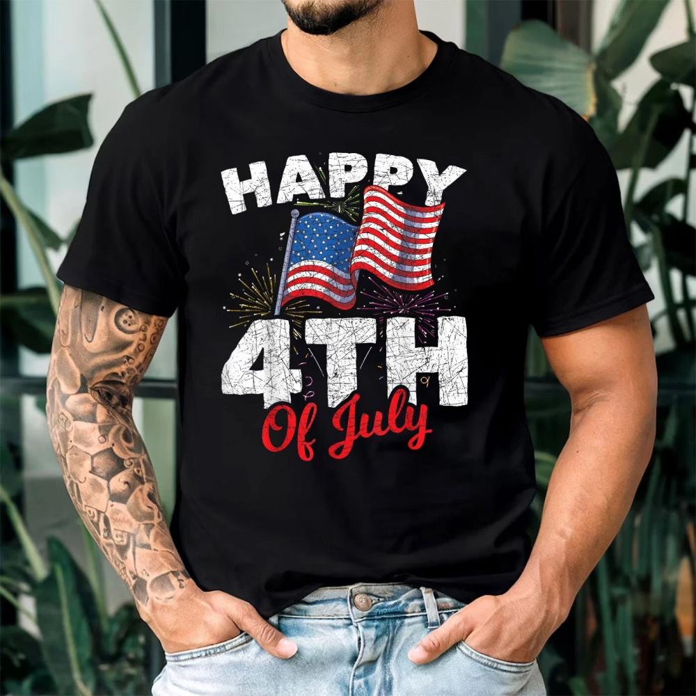 Happy 4th Of July USA Flag Patriotic American Independence Day T-Shirt Happy 4th Of July USA Flag Patriotic American Independence Day T-Shirt