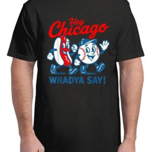 Hey Chicago Whadya Say Baseball and Hot Dog 4th of July T-Shirt